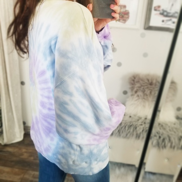 Last1️⃣DAWN Spiral Tie Dye Pullover with Pocket - Picture 5 of 11